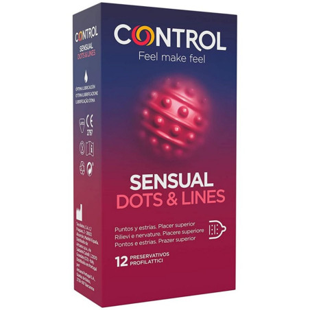 Preservativi Control Sensual Dots  Lines Profilattici Stimolanti